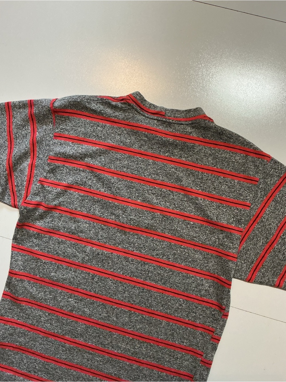 Vintage 90s Guess Jeans By Georges Marciano Striped Spellout Made In USA T-Shirt - Picture 4 of 7